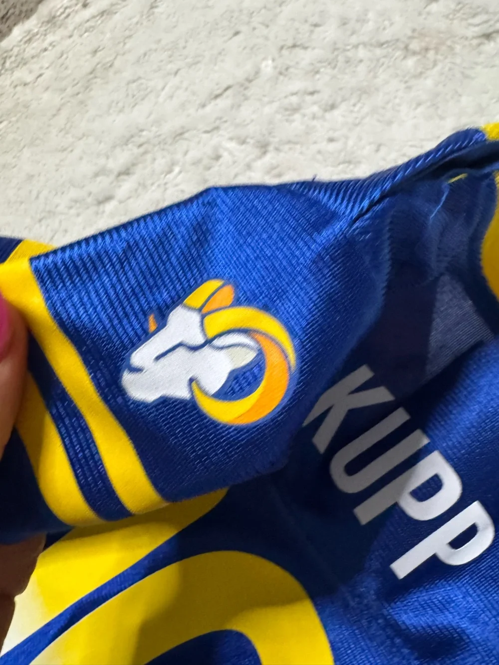 NWT- NFL Los Angeles Rams Infant Jersey Onesie in Blue & Yellow Cooper Kupp